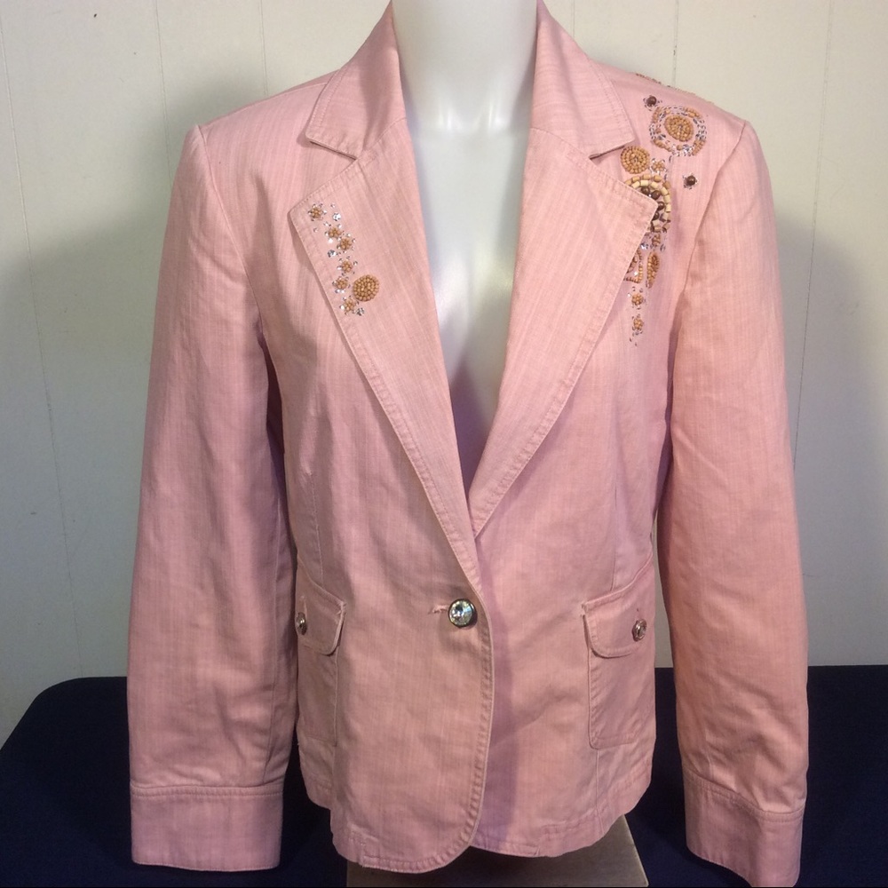 Embellished City Girl by Nancy Bolen Cotton Jacket size medium